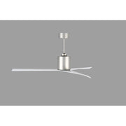Matthews Fan Eliza 56in 3-Blade Ceiling Fan | Brushed Nickel and Gloss White Polycarbonate | Indoor & Outdoor Wet Locations | Model EK-BN-WH