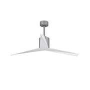 Matthews Fan Eliza 56in 3-Blade Ceiling Fan | Brushed Nickel and Gloss White Polycarbonate | Indoor & Outdoor Wet Locations | Model EK-BN-WH