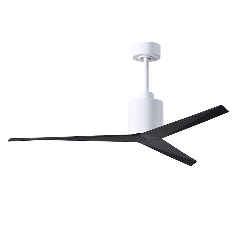 Matthews Fans Eliza 56in 3-Blade Ceiling Fan | Gloss White and Matte Black ABS Blades | Living Room & Bedroom | 56 x 56 x 12 in | Model EK-WH-BK