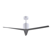 Matthews Fan Eliza 56in 3-Blade Ceiling Fan | Modern Gloss White and Brushed Nickel | Living Room & Bedroom | 56 x 56 x 12 in | Model EK-WH-BN