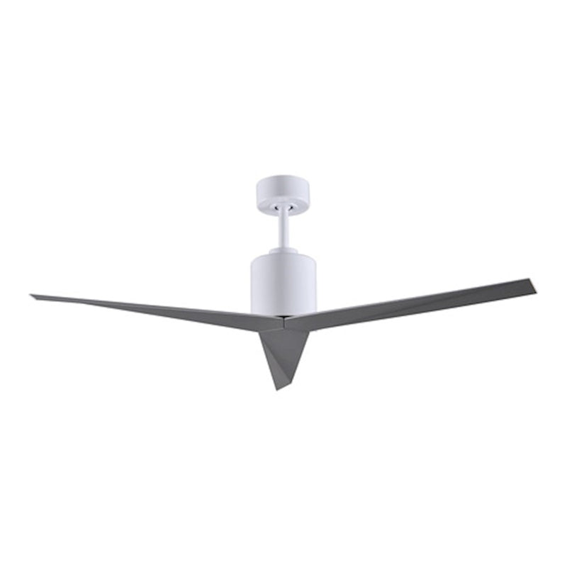 Matthews Fan Eliza 56in 3-Blade Ceiling Fan | Modern Gloss White and Brushed Nickel | Living Room & Bedroom | 56 x 56 x 12 in | Model EK-WH-BN