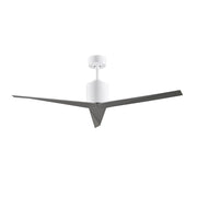Matthews Fan Eliza 56in 3-Blade Ceiling Fan | Modern Gloss White and Brushed Nickel | Living Room & Bedroom | 56 x 56 x 12 in | Model EK-WH-BN