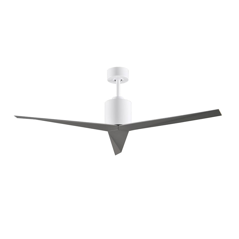 Matthews Fan Eliza 56in 3-Blade Ceiling Fan | Modern Gloss White and Brushed Nickel | Living Room & Bedroom | 56 x 56 x 12 in | Model EK-WH-BN