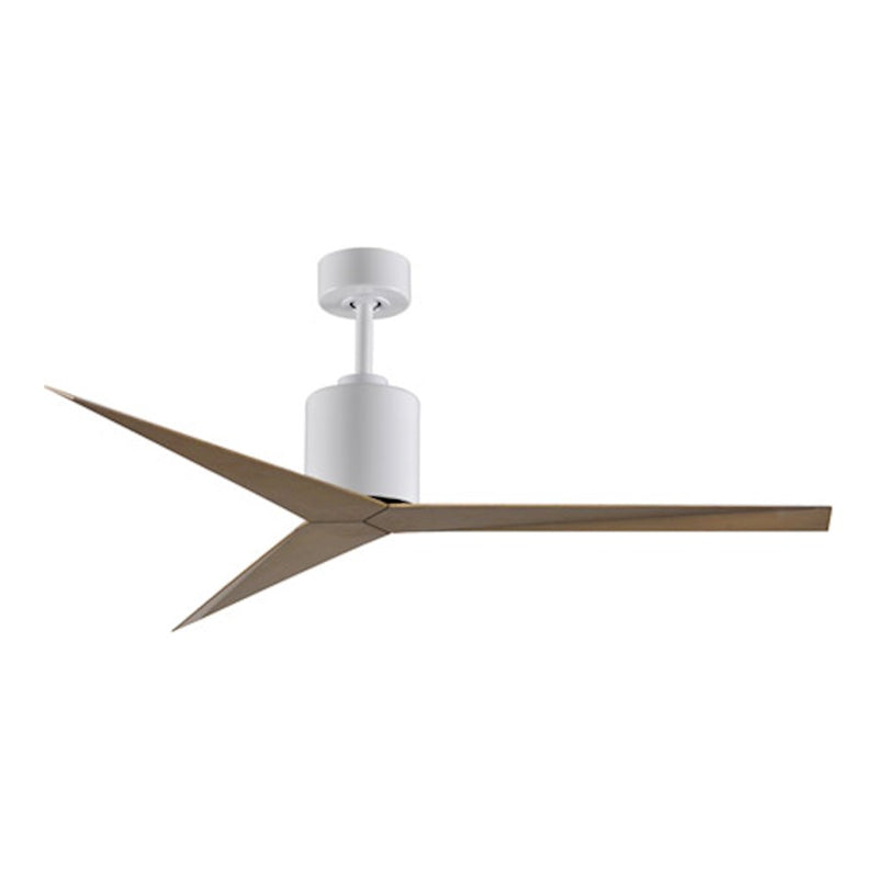 Matthews Fan Eliza 56in 3-Blade Ceiling Fan | Modern Gloss White and Gray Ash | Living Room & Bedroom | 56 x 56 x 12 in | Model EK-WH-GA