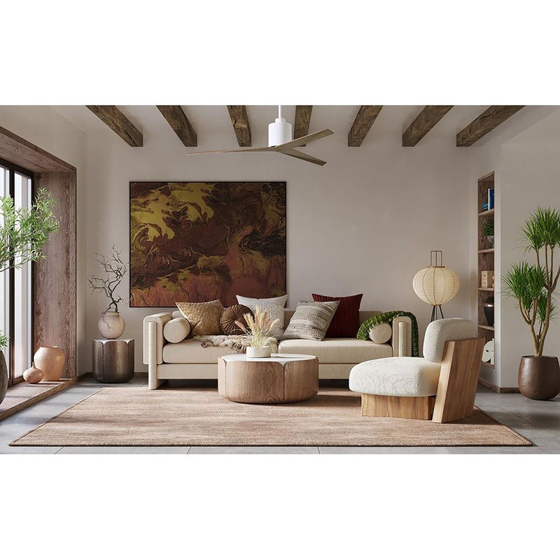 Matthews Fans Eliza 56in 3-Blade Ceiling Fan | Gloss White and Old Oak ABS Blades | Great Room & Covered Patio | 56 x 56 x 12 in | Model EK-WH-OO