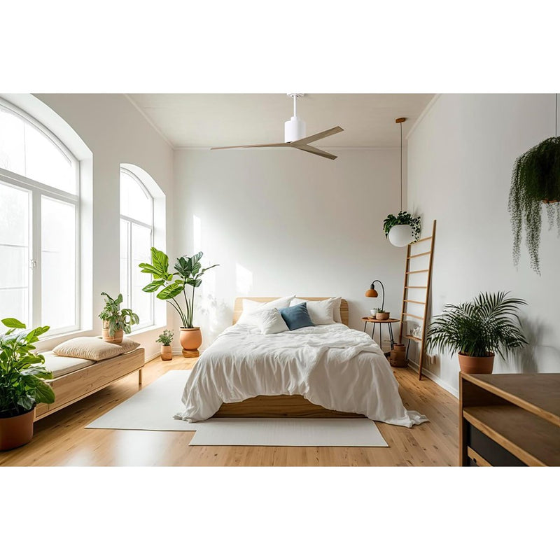 Matthews Fans Fan Eliza Ceiling Fan, Gloss White/Old Oak, Gloss White