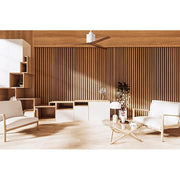 Matthews Fan Eliza 56in 3-Blade Ceiling Fan | Modern Gloss White and Walnut | Living Room & Bedroom | 56 x 56 x 12 in | Model EK-WH-WN