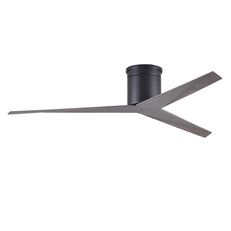 Matthews Fans Eliza-H 56in Flush Mount Ceiling Fan | Matte Black and Old Oak ABS Blades | Bedroom & Living Room | 56 x 56 x 10 in | Model EKH-BK-OO