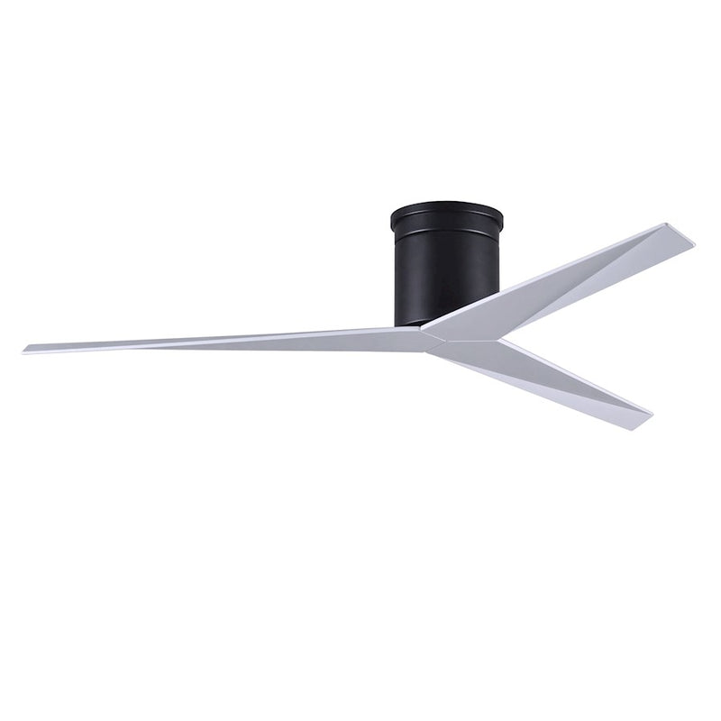 Matthews Fans Eliza-H 56in Flush Mount Ceiling Fan | Matte Black and Old Oak ABS Blades | Bedroom & Living Room | 56 x 56 x 10 in | Model EKH-BK-OO