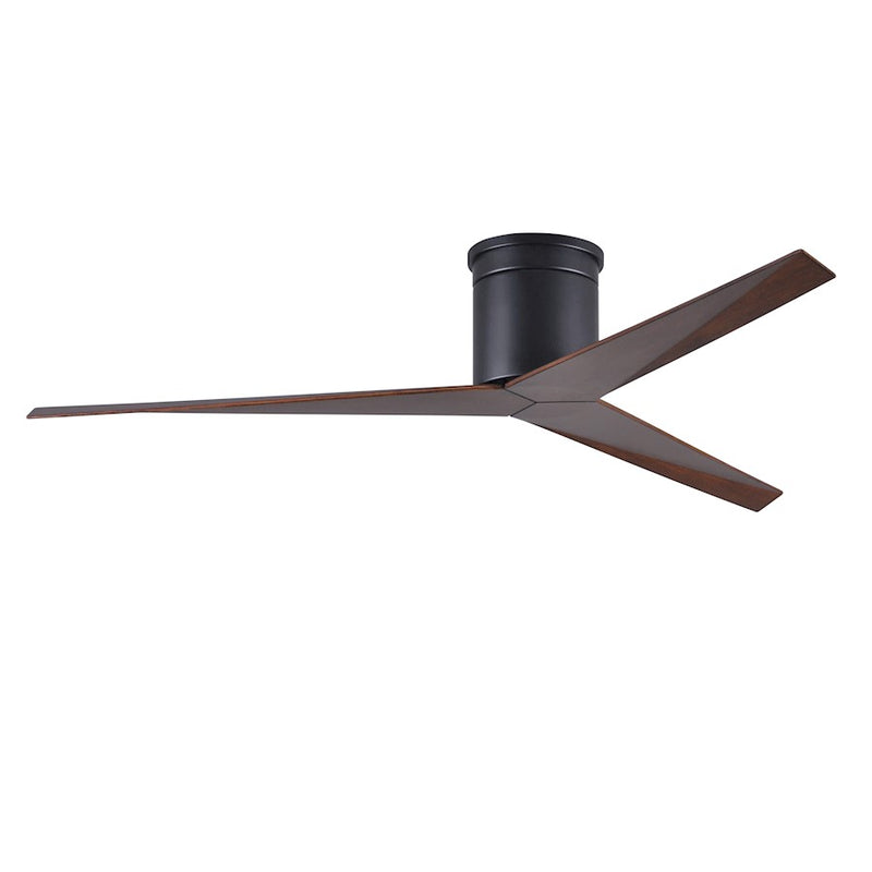 Matthews Fans Eliza-H 56in Flush Mount Ceiling Fan | Matte Black and Old Oak ABS Blades | Bedroom & Living Room | 56 x 56 x 10 in | Model EKH-BK-OO