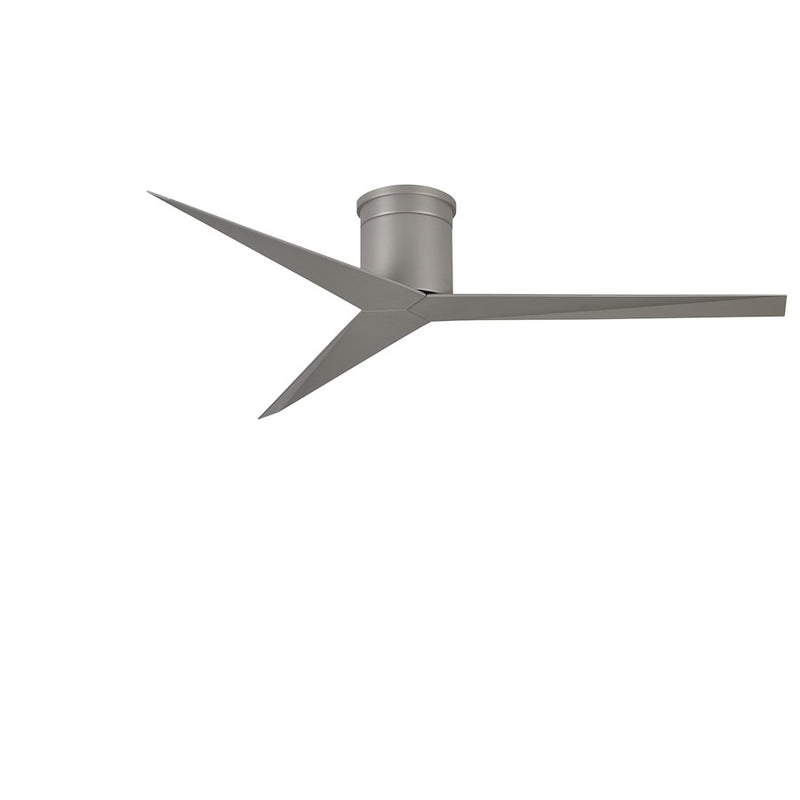 Matthews Fan Eliza-H 56in 3-Blade Flush Mount Ceiling Fan | Brushed Nickel | Low Ceilings & Damp Locations | 56 x 56 x 9 in | Model EKH-BN-BN