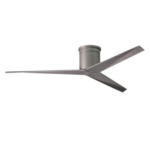 Matthews Fan Eliza-H 56in 3-Blade Flush Mount Ceiling Fan | Brushed Nickel and Barn Wood Polycarbonate | Low Ceilings & Damp | Model EKH-BN-BW