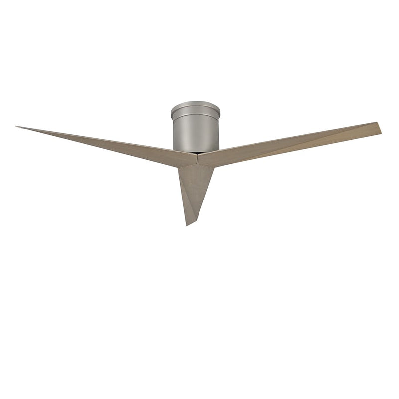 Matthews Fan Eliza-H 56in 3-Blade Flush Mount Ceiling Fan | Brushed Nickel and Gray Ash Polycarbonate | Bedroom & Living Room | Model EKH-BN-GA