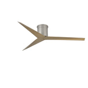 Matthews Fan Eliza-H 56in 3-Blade Flush Mount Ceiling Fan | Brushed Nickel and Gray Ash Polycarbonate | Bedroom & Living Room | Model EKH-BN-GA