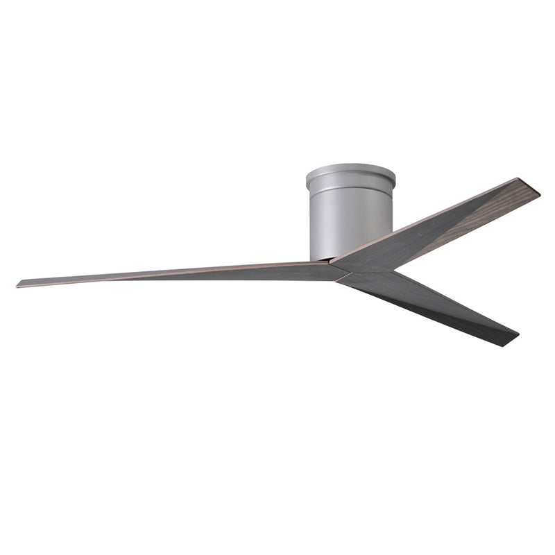 Matthews Fans Eliza-H 56in 3-Blade Flush Mount Ceiling Fan | Brushed Nickel and Old Oak ABS | Great Rooms & Covered Patios | Model EKH-BN-OO