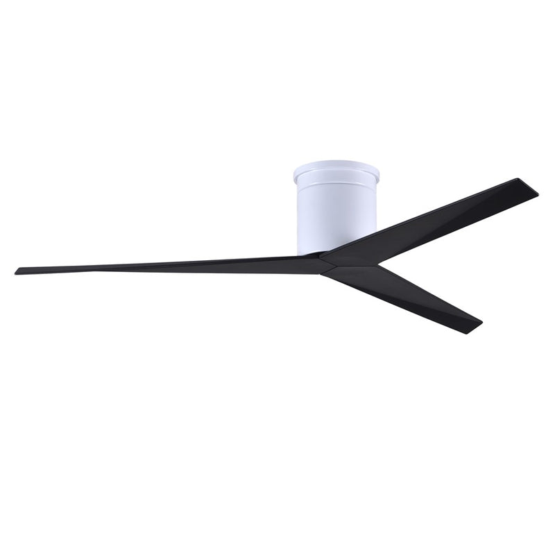 Matthews Fans Eliza-H 56in 3-Blade Flush Mount Ceiling Fan | Gloss White and Matte Black ABS | Great Rooms & Covered Patios | Model EKH-WH-BK