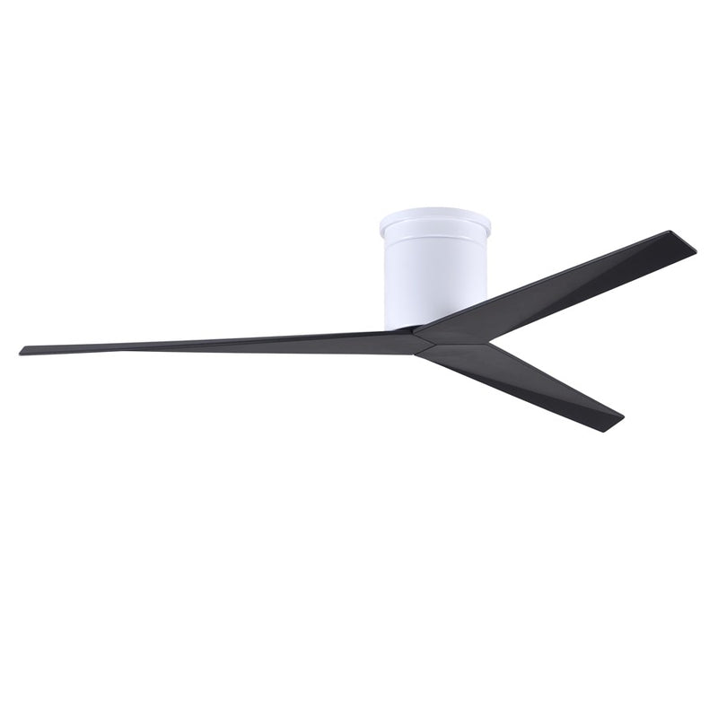 Matthews Fans Eliza-H 56in 3-Blade Flush Mount Ceiling Fan | Gloss White and Matte Black ABS | Great Rooms & Covered Patios | Model EKH-WH-BK