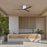 Matthews Fans Fan Eliza-H Flush Mt Ceiling Fan, Gloss White/Black