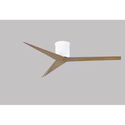 Matthews Fan Eliza-H 56in 3-Blade Flush Mount Ceiling Fan | Gloss White and Gray Ash Polycarbonate | Bedroom & Living Room | Model EKH-WH-GA