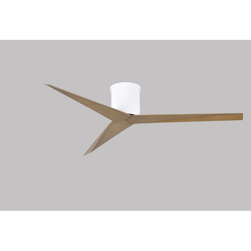 Matthews Fan Eliza-H 56in 3-Blade Flush Mount Ceiling Fan | Gloss White and Gray Ash Polycarbonate | Bedroom & Living Room | Model EKH-WH-GA