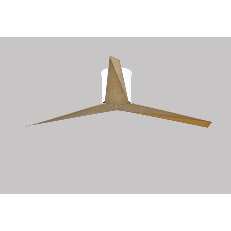 Matthews Fan Eliza-H 56in 3-Blade Flush Mount Ceiling Fan | Gloss White and Gray Ash Polycarbonate | Bedroom & Living Room | Model EKH-WH-GA