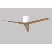 Matthews Fan Eliza-H 56in 3-Blade Flush Mount Ceiling Fan | Gloss White and Gray Ash Polycarbonate | Bedroom & Living Room | Model EKH-WH-GA
