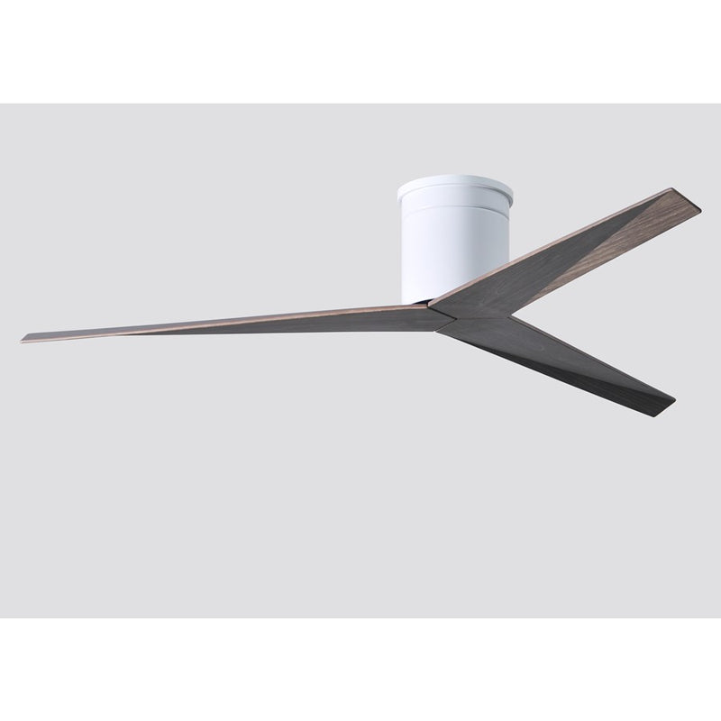 Matthews Fans Eliza-H 56in 3-Blade Flush Mount Ceiling Fan | Gloss White and Old Oak ABS | Great Rooms & Covered Patios | Model EKH-WH-OO
