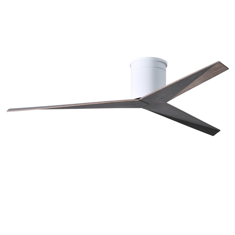 Matthews Fans Eliza-H 56in 3-Blade Flush Mount Ceiling Fan | Gloss White and Old Oak ABS | Great Rooms & Covered Patios | Model EKH-WH-OO