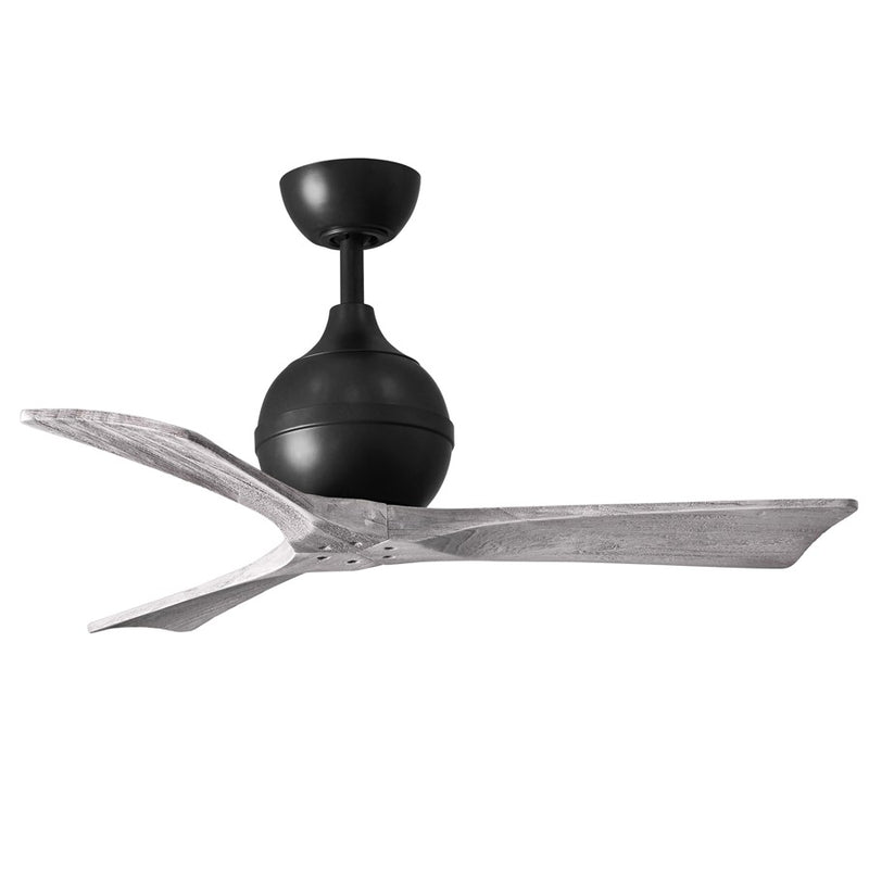 Matthews Fans Irene-3 42in 3-Blade Ceiling Fan | Matte Black & Barn Wood Blades | Bedroom & Home Office | 42 x 42 x 12 in | Model IR3-BK-BW-42