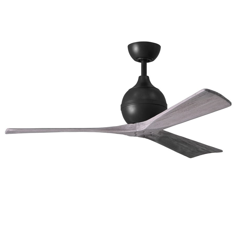 Matthews Fans Irene-3 52in 3-Blade Ceiling Fan | Contemporary Matte Black and Barn Wood | Bedroom & Living Room | 52 x 52 x 12 in | Model IR3-BK-BW-52