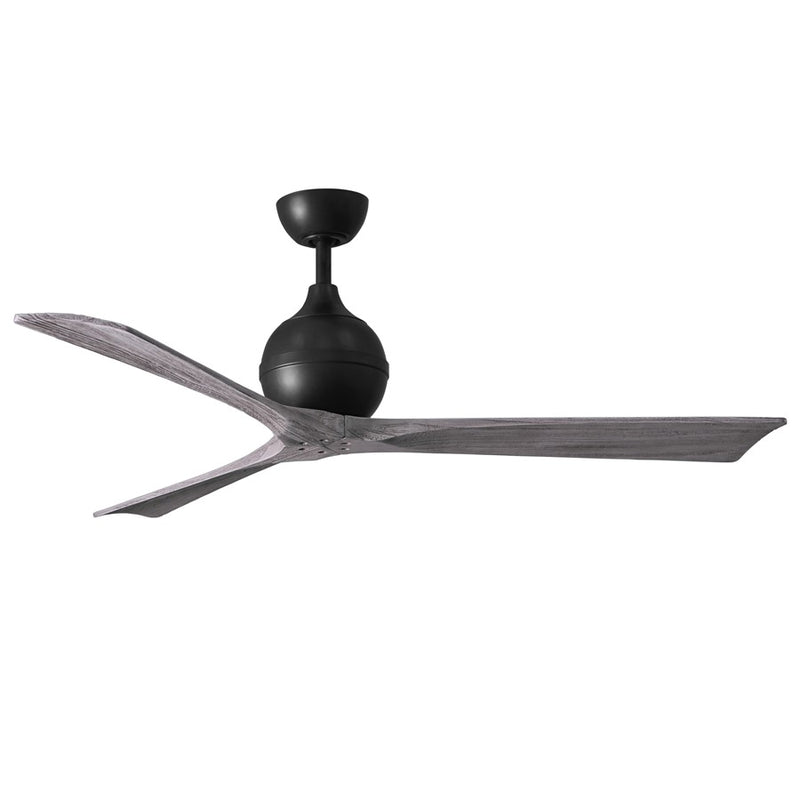 Matthews Fans Irene-3 60in 3-Blade Ceiling Fan | Contemporary Matte Black and Barn Wood | Great Room & Living Area | Model IR3-BK-BW-60
