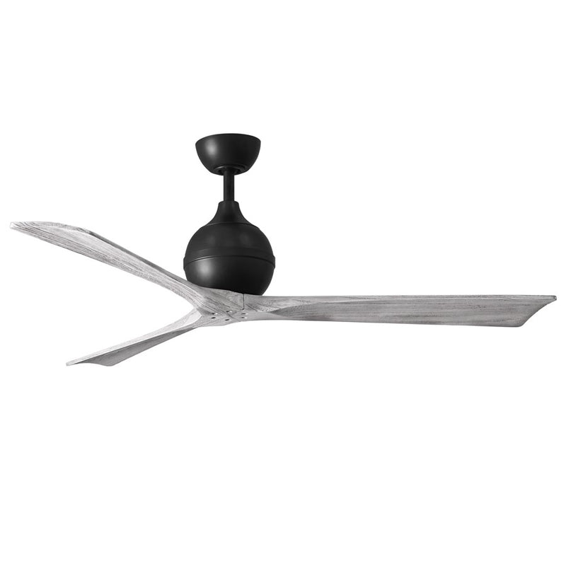 Matthews Fans Irene-3 60in 3-Blade Ceiling Fan | Contemporary Matte Black and Barn Wood | Great Room & Living Area | Model IR3-BK-BW-60