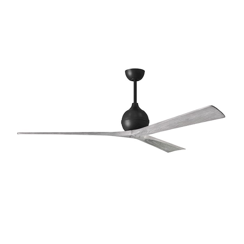 Matthews Fans Irene-3 72in 3-Blade Ceiling Fan | Contemporary Matte Black and Barn Wood | Large Rooms & Open Spaces | Model IR3-BK-BW-72