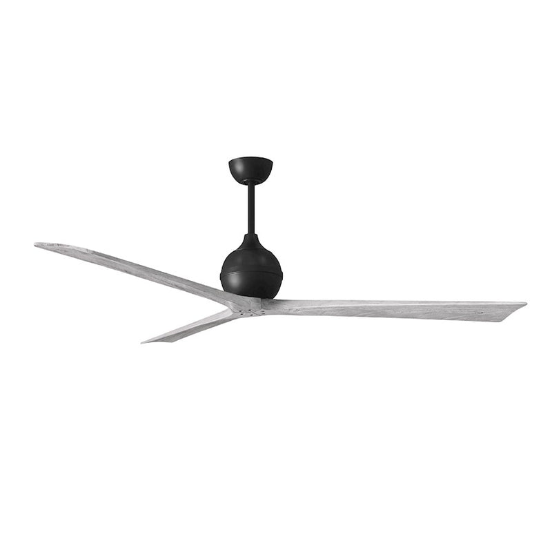 Matthews Fans Irene-3 72in 3-Blade Ceiling Fan | Contemporary Matte Black and Barn Wood | Large Rooms & Open Spaces | Model IR3-BK-BW-72
