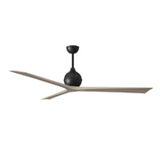 Matthews Fans Irene-3 72in 3-Blade Ceiling Fan | Contemporary Matte Black and Gray Ash Solid Wood | Living Room & Bedroom | Model IR3-BK-GA-72