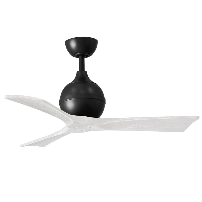 Matthews Fans Irene-3 42in 3-Blade Ceiling Fan | Contemporary Matte Black and Matte White Solid Wood | Bedroom & Home Office | Model IR3-BK-MWH-42