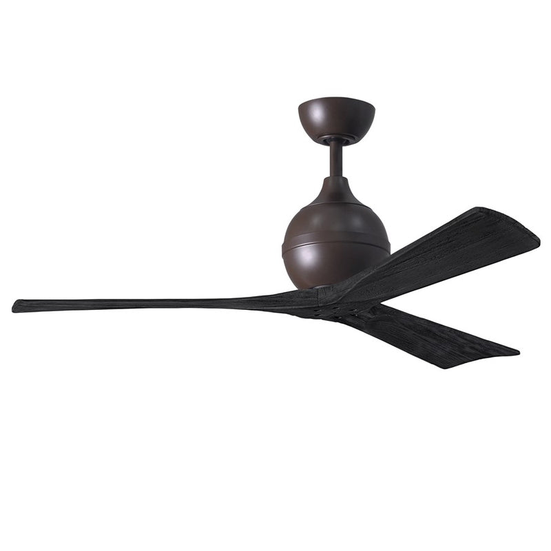 Matthews Fans Irene-3 52in 3-Blade Ceiling Fan | Textured Bronze and Matte Black Solid Wood | Bedroom & Living Room | Model IR3-TB-BK-52
