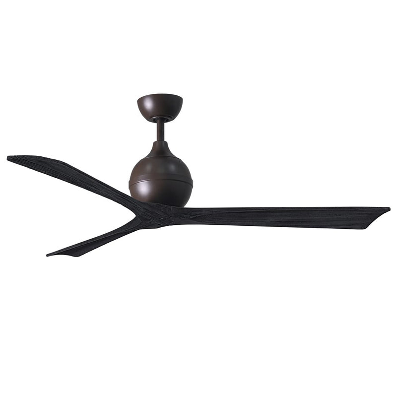 Matthews Fans Irene-3 60in 3-Blade Ceiling Fan | Textured Bronze and Matte Black Solid Wood | Great Room & Living Area | Model IR3-TB-BK-60