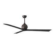 Matthews Fans Irene-3 72in 3-Blade Ceiling Fan | Textured Bronze and Matte Black Solid Wood | Oversized Rooms & Covered Patio | Model IR3-TB-BK-72