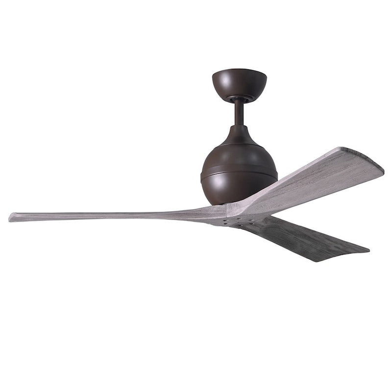 Matthews Fan Irene-3 52in 3-Blade Ceiling Fan | Rustic Textured Bronze and Barn Wood | Living Room & Covered Patio | Model IR3-TB-BW-52