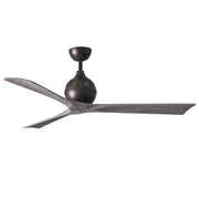 Matthews Fan Irene-3 60in 3-Blade Ceiling Fan | Rustic Textured Bronze and Barn Wood | Living Room & Covered Patio | Model IR3-TB-BW-60