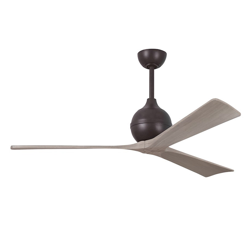 Matthews Fans Irene-3 42in 3-Blade Ceiling Fan | Contemporary Textured Bronze and Light Maple Wood | Bedroom & Living Room | Model IR3-TB-LM-42