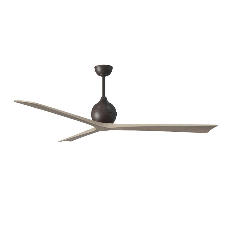 Matthews Fans Irene-3 72in 3-Blade Ceiling Fan | Contemporary Textured Bronze and Gray Ash Wood | Bedroom & Living Room | Model IR3-TB-GA-72
