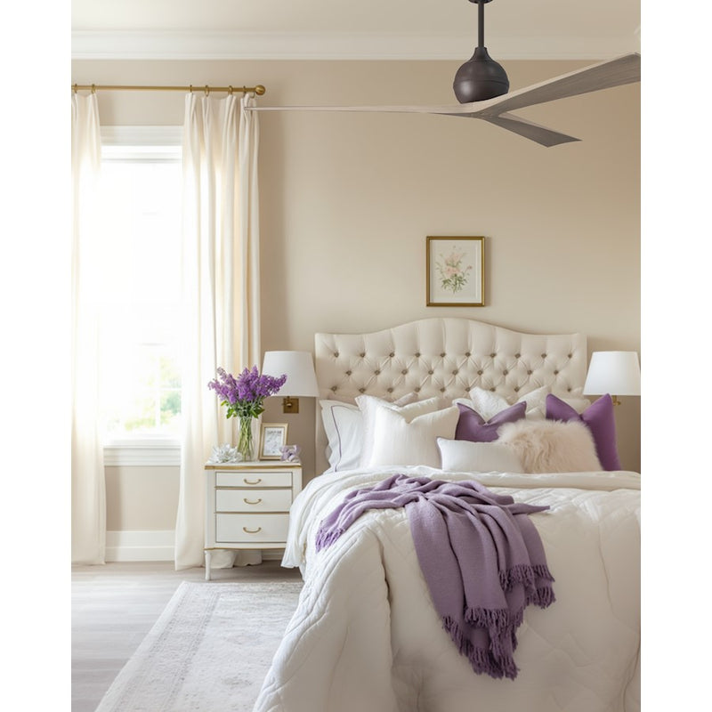 Matthews Fans Irene-3 72in 3-Blade Ceiling Fan | Contemporary Textured Bronze and Gray Ash Wood | Bedroom & Living Room | Model IR3-TB-GA-72