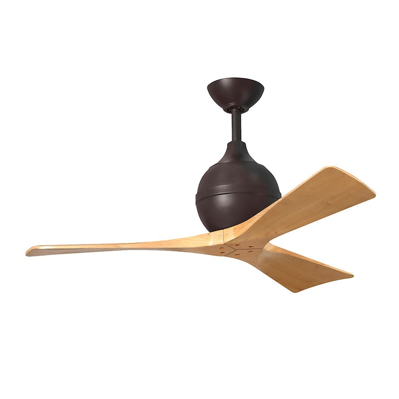 Matthews Fans Irene-3 42in 3-Blade Ceiling Fan | Contemporary Textured Bronze and Light Maple Wood | Bedroom & Living Room | Model IR3-TB-LM-42