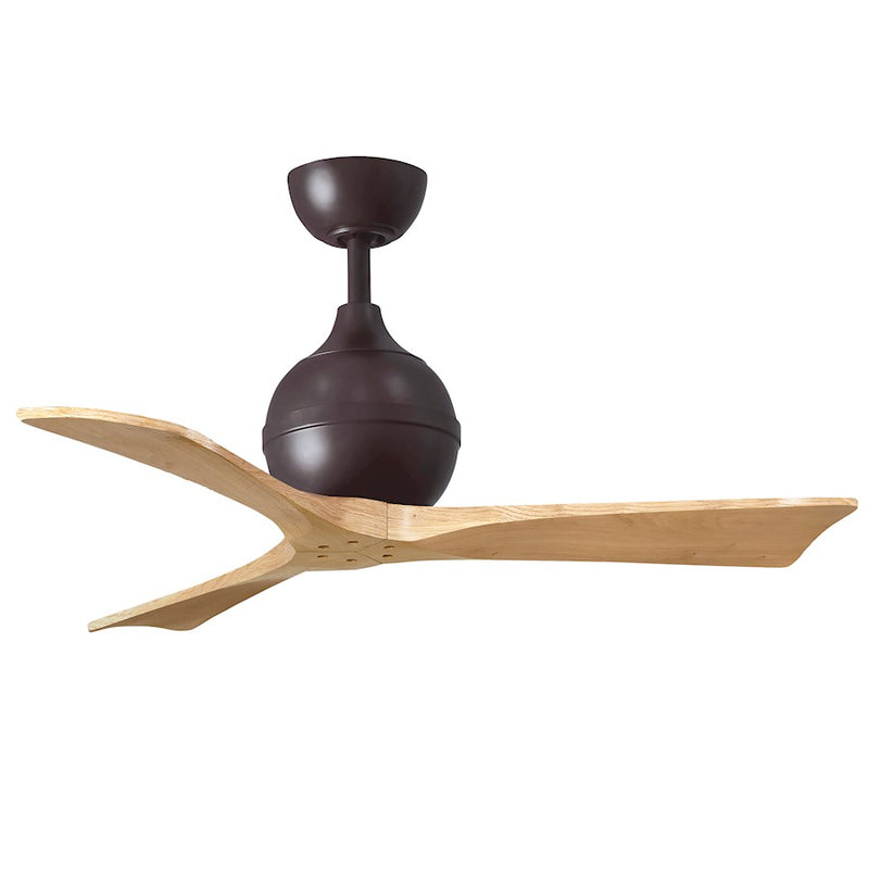 Matthews Fans Irene-3 42in 3-Blade Ceiling Fan | Contemporary Textured Bronze and Light Maple Wood | Bedroom & Living Room | Model IR3-TB-LM-42