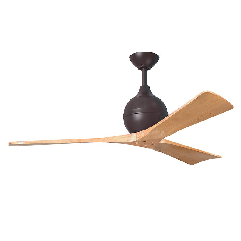 Matthews Fans Irene-3 42in 3-Blade Ceiling Fan | Contemporary Textured Bronze and Light Maple Wood | Bedroom & Living Room | Model IR3-TB-LM-42