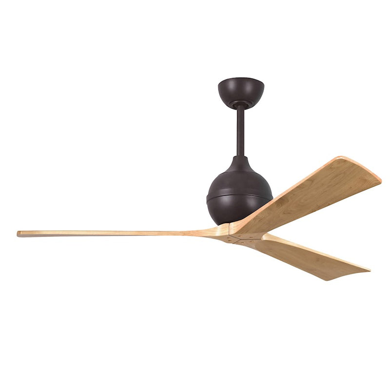 Matthews Fans Irene-3 42in 3-Blade Ceiling Fan | Contemporary Textured Bronze and Light Maple Wood | Bedroom & Living Room | Model IR3-TB-LM-42
