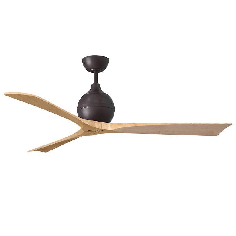 Matthews Fans Irene-3 42in 3-Blade Ceiling Fan | Contemporary Textured Bronze and Light Maple Wood | Bedroom & Living Room | Model IR3-TB-LM-42