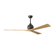 Matthews Fans Irene-3 72in 3-Blade Ceiling Fan | Contemporary Textured Bronze and Light Maple Wood | Great Room & Covered Patio | Model IR3-TB-LM-72